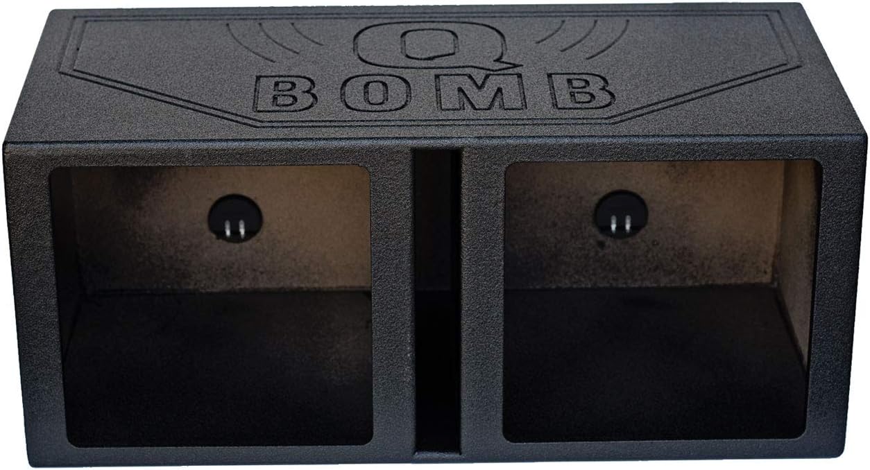 QPower QBOMB15VSQ QBOMB 15 Inch Center Vented Dual Ported Subwoofer Enclosure Speaker Box for Car Audio Sound Systems, Square