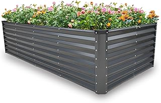 GARDMAX 8x4x2FT Galvanized Raised Garden Bed Kit, Metal Planter Boxes Ou...