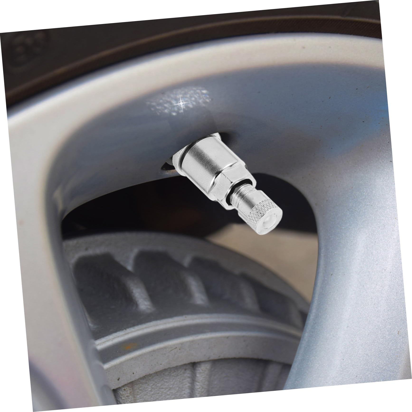 ORFOFE 10 Pezzi Valvole per Pneumatici Auto e Camion in Acciaio 45 Resistente all'Usura Senza Perdita d'Aria Colore Argento per Cerchi Tubeless