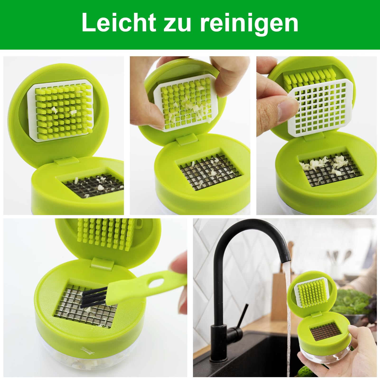 Lot De 2 Presses-ail En Inox Avec éplucheur Silicone Et Brosse – Hache Ail, Gingembre, Oignon Facilement