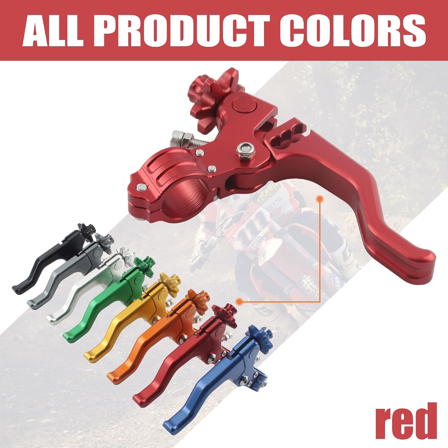 Universal Motorcycle CNC Short Stunt Clutch Lever,7/8" 22mm HandlebarCable Clutch Lever for Street Sport Dirt Bike Pit Mini Bikes Scooter ATV(Red)
