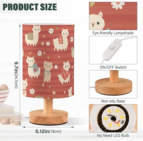 Miniatura 3 de FRODOTGV Retro Cute Alpacas Red Night Lights Living Room Lamps Warm Light for Kids Home