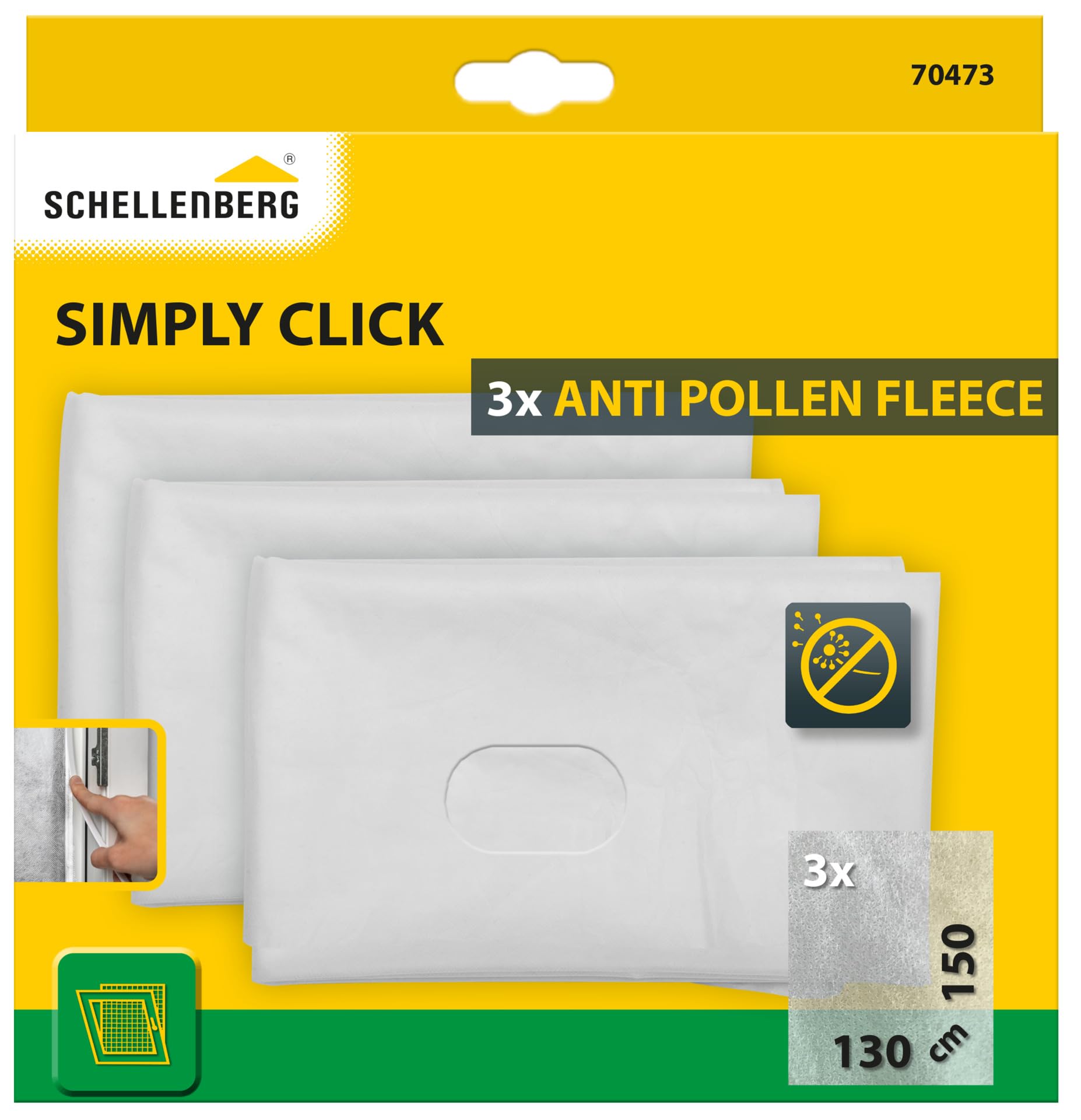 Schellenberg 70473 Zestaw zastępczy z włókniny pyłkowej do Easy Click, 130 x 150 cm, biały