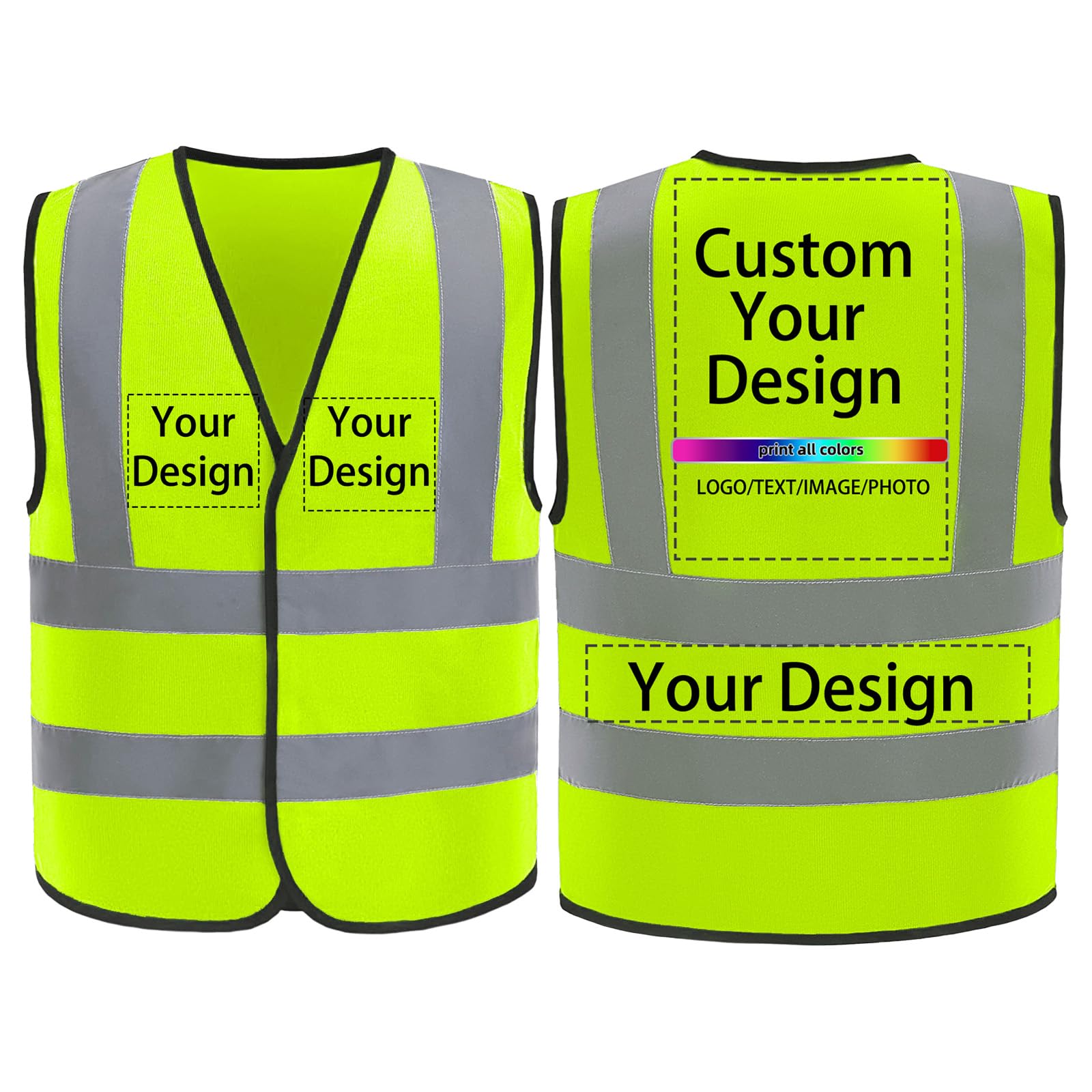 evershare Custom Safety Vest Logo High visibility Safety Vest Class 2 Hi Vis Reflective