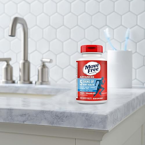 Miniatura 11 de Move Free Suplemento avanzado de glucosamina condroitina MSM + vitamina D3 para apoyo articular, apoya la movilidad, comodidad, fuerza, flexibilidad