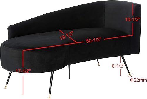 Miniatura 10 de Safavieh Inicio Evangeline Glam Sofá biplaza parisino de terciopelo negro