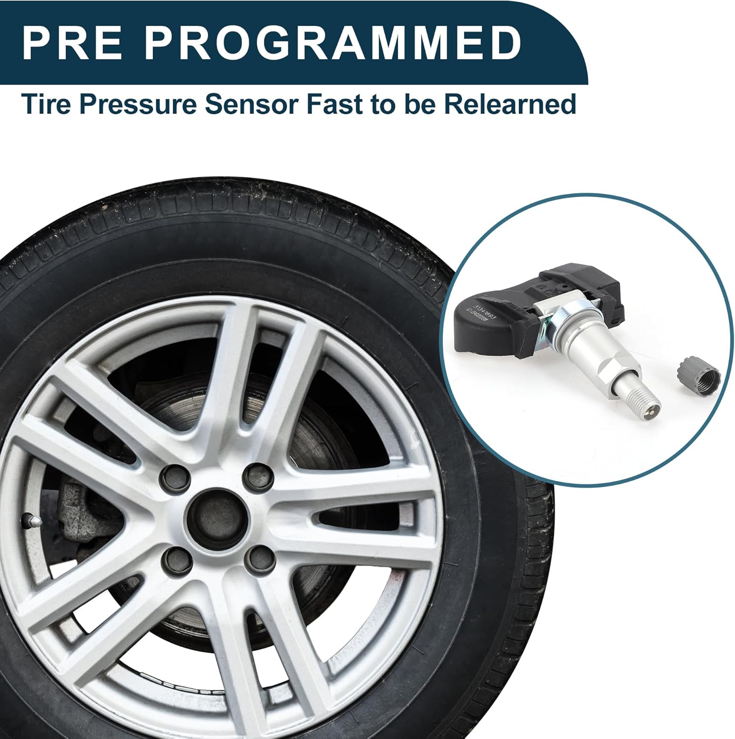 Tire Pressure Sensor for Volvo XC60 2010-2017 433MHz No.31341893/31341171 Tire Pressure Monitoring Sensor 4 Pc