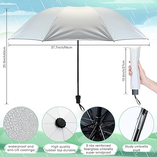 Miniatura 2 de Silkfly Paraguas de viaje a prueba de viento, paraguas plegable grande a granel portátil para lluvia, paraguas compacto para viento, lluvia, sol,