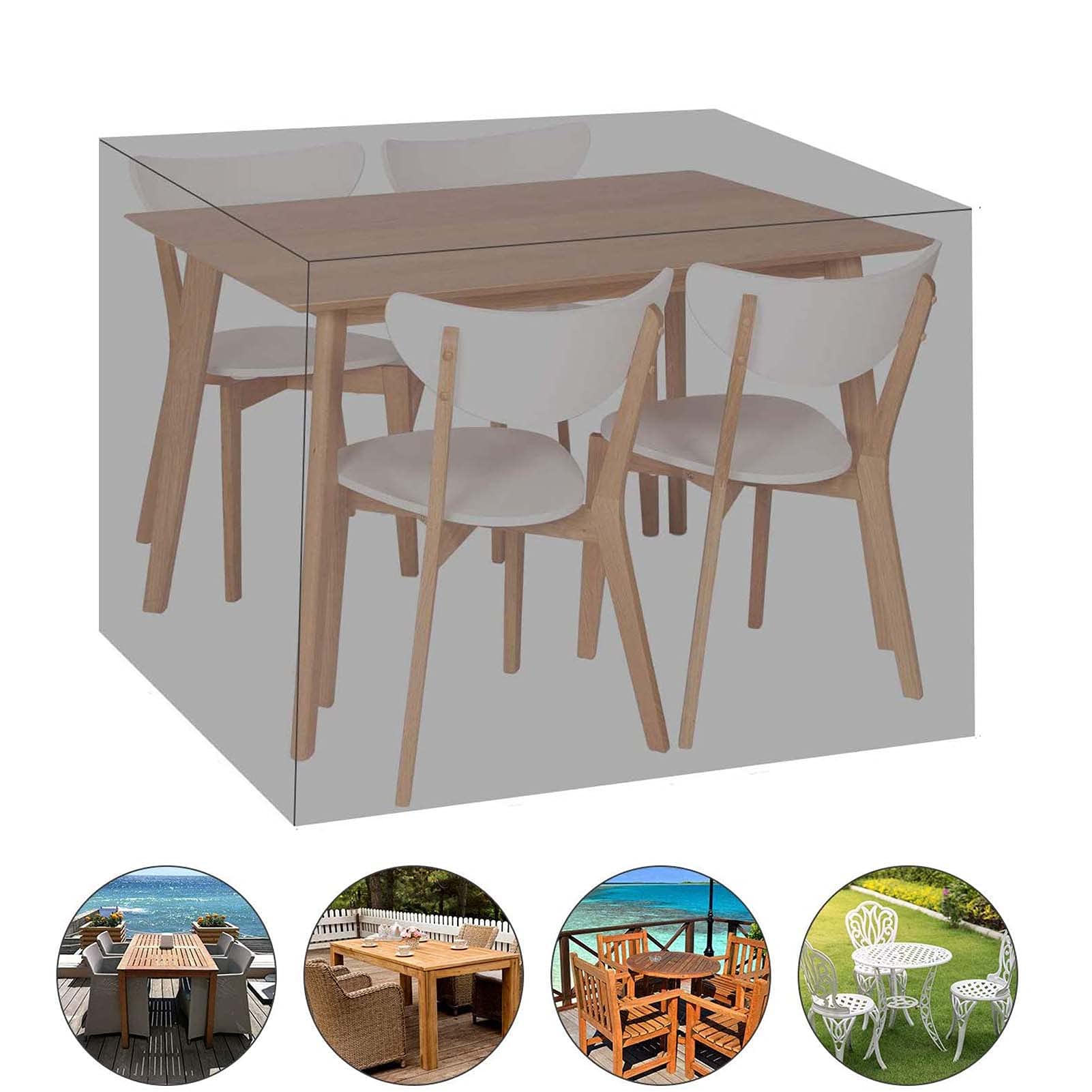 Imperméable Housse De Table Exterieur Rectangulaire, Housse De Protection Salon De Jardin Carré, Table Jardin 420d De Protection Salon De Jardin Carré,160x160x80cm