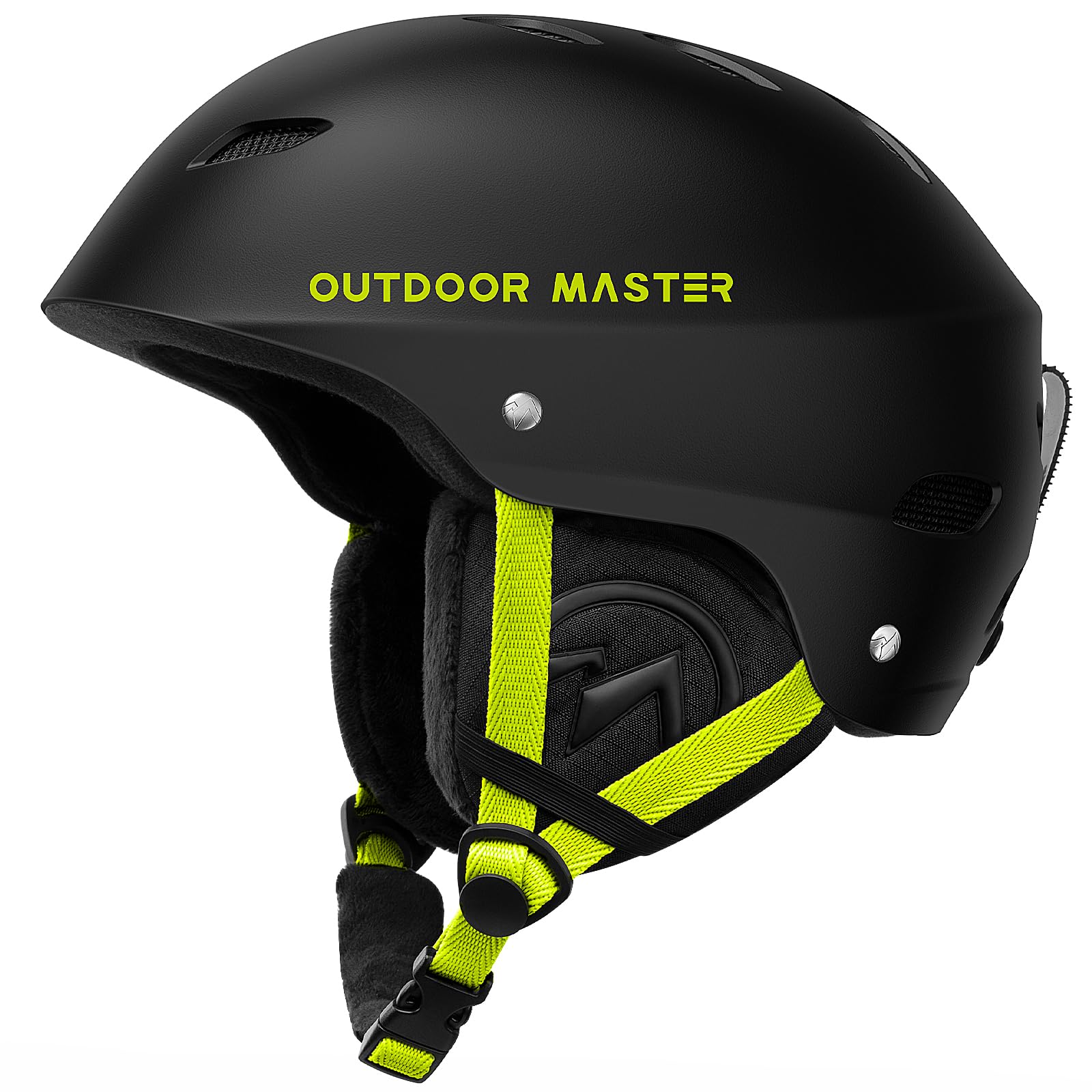 OutdoorMaster Kelvin Ski Helmet - Snowboard Helmet for Men, Women & Youth (Black+Lemon,M)