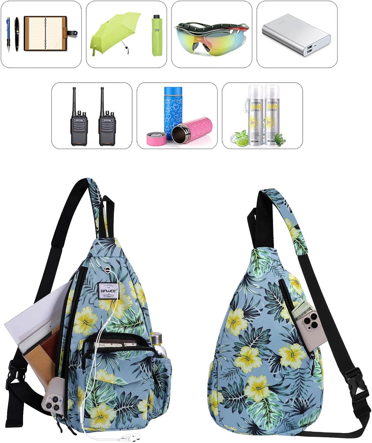 Backpack Sling for Women Anti-Water Crossbody Bag Inclined Adjustable Pack | Casual, Adjustable Strap, Water Repellent, for Travel/Sport