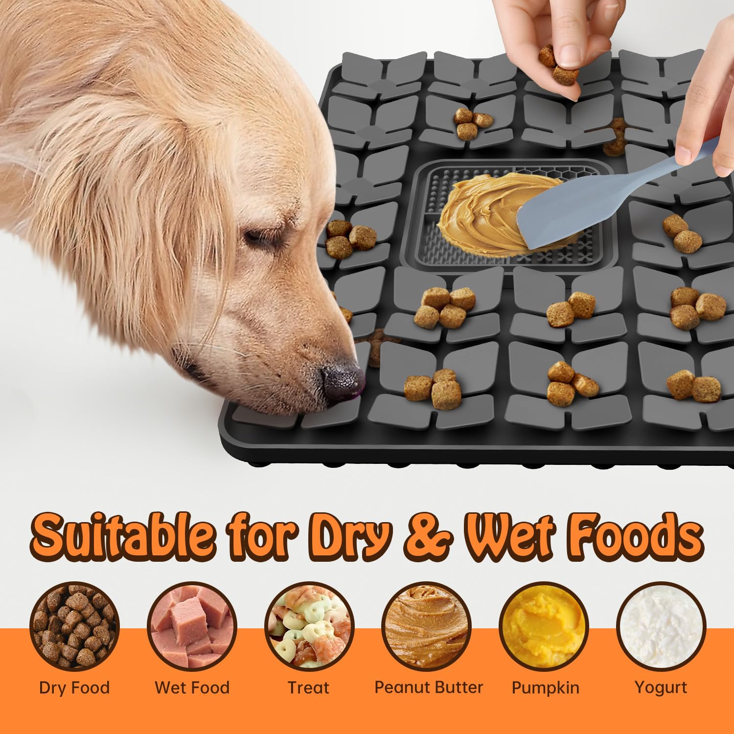Lick Snuffle Mat For Dogs & Cats - 2-in-1 Silicone Slow Feeder Mat With Suction Cups - View #2