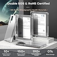 Vista 6 de TOCOL para Samsung Galaxy S22 Ultra, Funda con parte trasera dura mate translúcida [A prueba de golpes de grado militar]