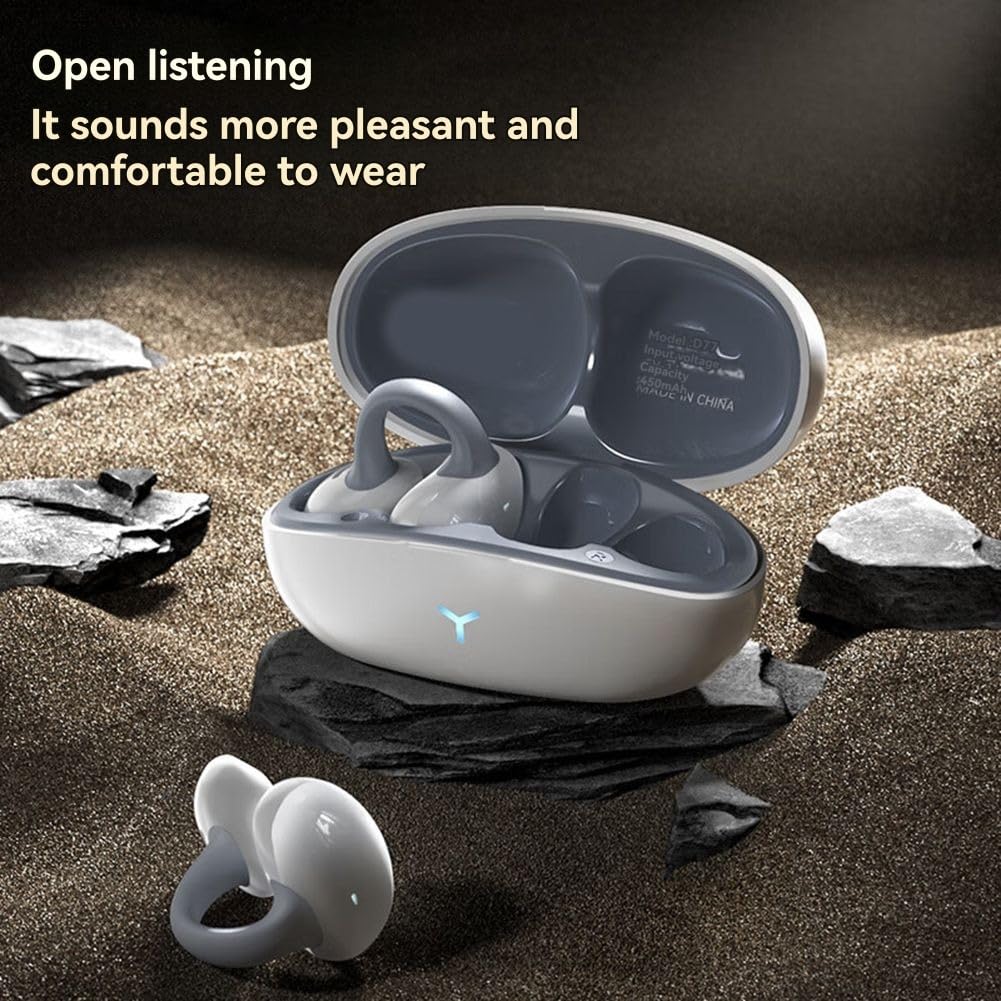 Cuffie Auricolari Wireless Bluetooth D77 con Clip in-Ear, 55 Ore di Riproduzione, Auricolari Sportivi Impermeabili IPX7, Auricolari Anti-Sudore