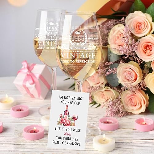 Miniatura 10 de Regalos de cumpleaños número 80 para hombres y mujeres, copa de vino vintage de 18 onzas con tallo de 1943 - Copa de vino de cumpleaños con