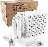 Vista 9 de (50 rollos) Papel térmico de 2 1/4 pulgadas x 230 pies, papel de recibo POS para caja registradora de negocios minoristas, se adapta a la mayoría