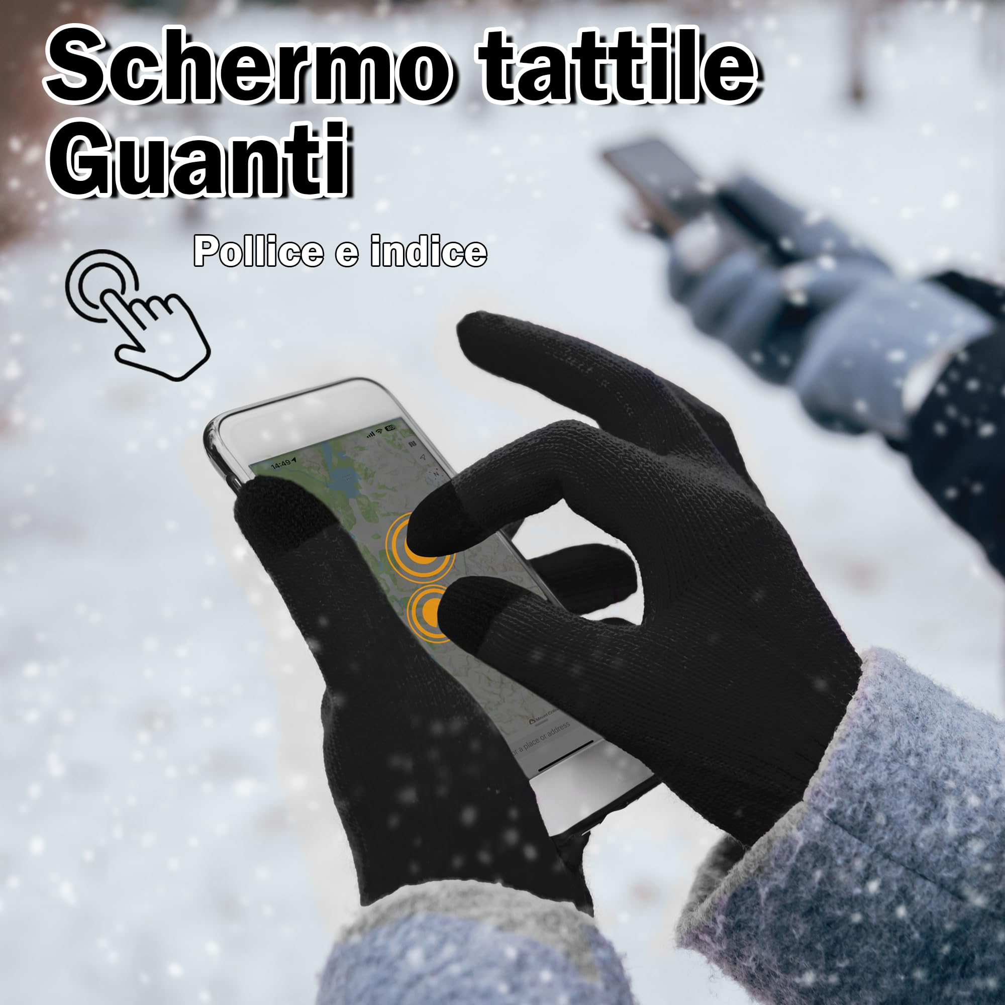 ineepor Guanti Invernali Uomo Donna,Guanti Touchscreen di Alpaca Termica,Guanti in Calda Lana Antiscivolo per Guida Computer Smartphone Lavoro,Guanti Sportivi Anti-Freddo per Sci,Ciclismo,Moto,Corsa
