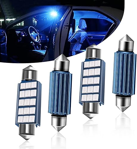 Crynod Paquete de 4 luces LED para automóvil, bombillas indicadoras, luces de cúpula impermeables, luces de puerta, luces de matrícula, luces de