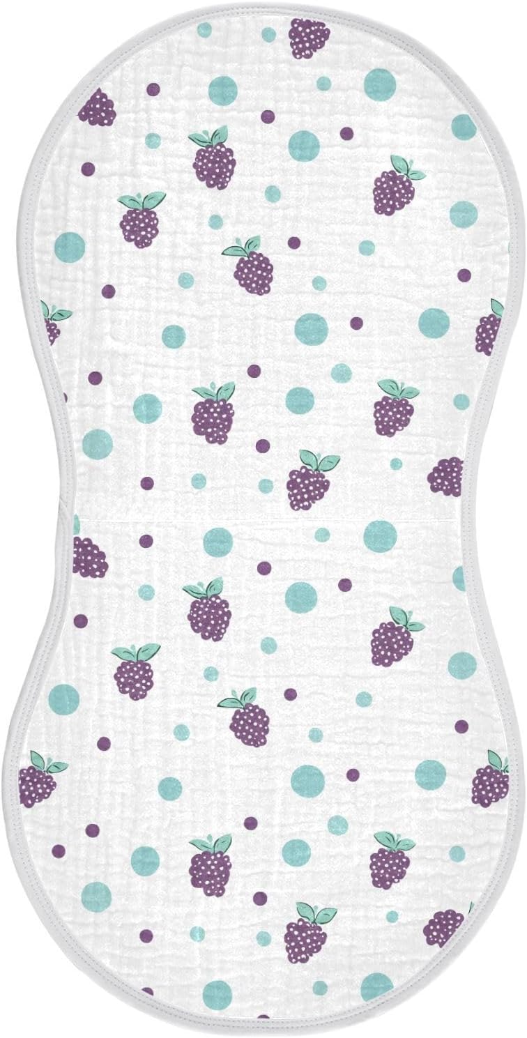 vvfelixl Blue Dot Raspberry Burp Cloths for Baby Boy Girls Baby Washcloths Burp Rags 1 Pack