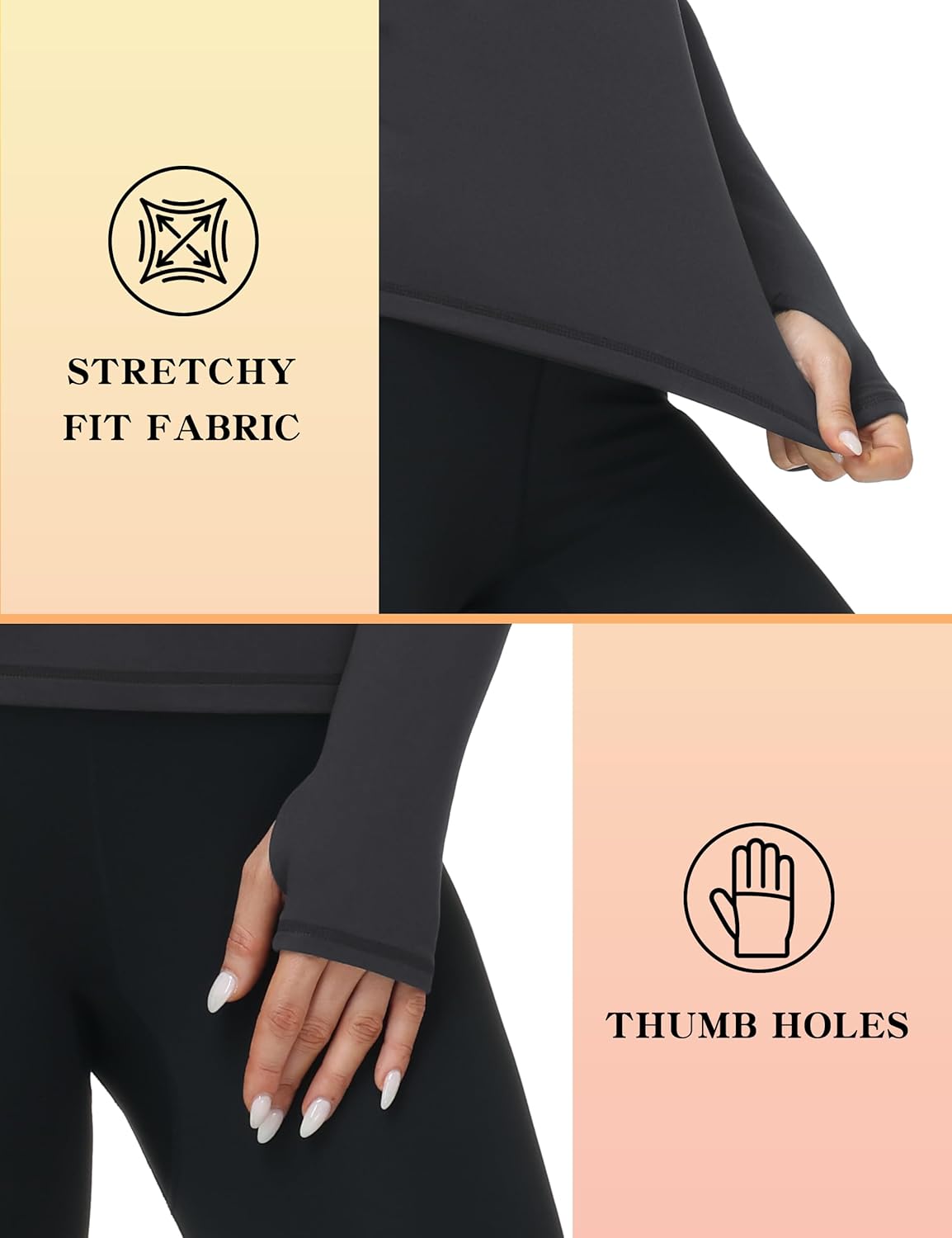 Roadbox Women Thermal Shirts, Warm Long Sleeve Fleece Lined Underwear Tops, Winter Ski Workout Base Layer for Cold Weather - Image 5