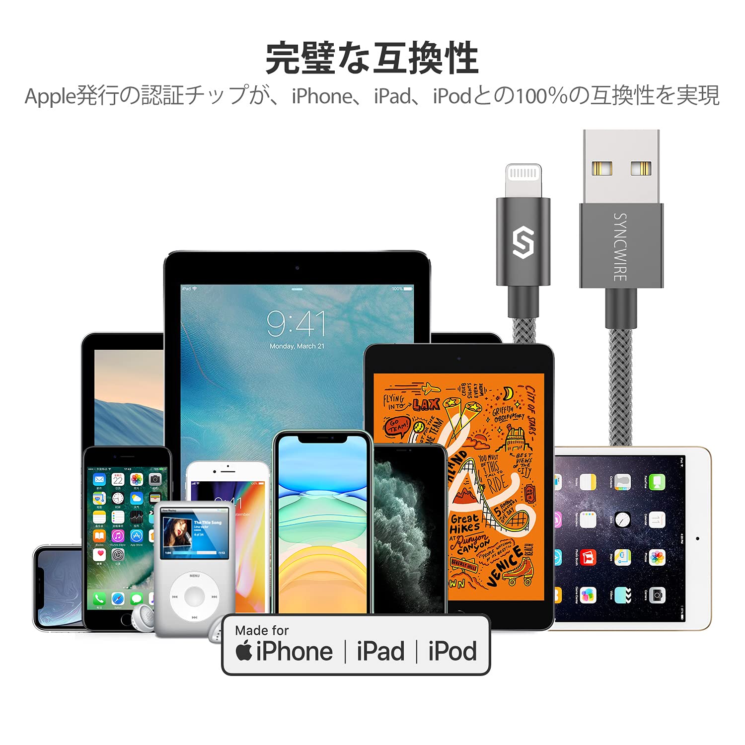 Amazon.co.jp: 【2022進化版】 Syncwire iPhone充電ケーブル 2m