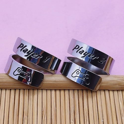 Miniatura 2 de HOFOYA Anillos inspiradores ajustables de acero inoxidable, anillos de grabado, joyería motivacional, graduación, San Valentín, regalos de
