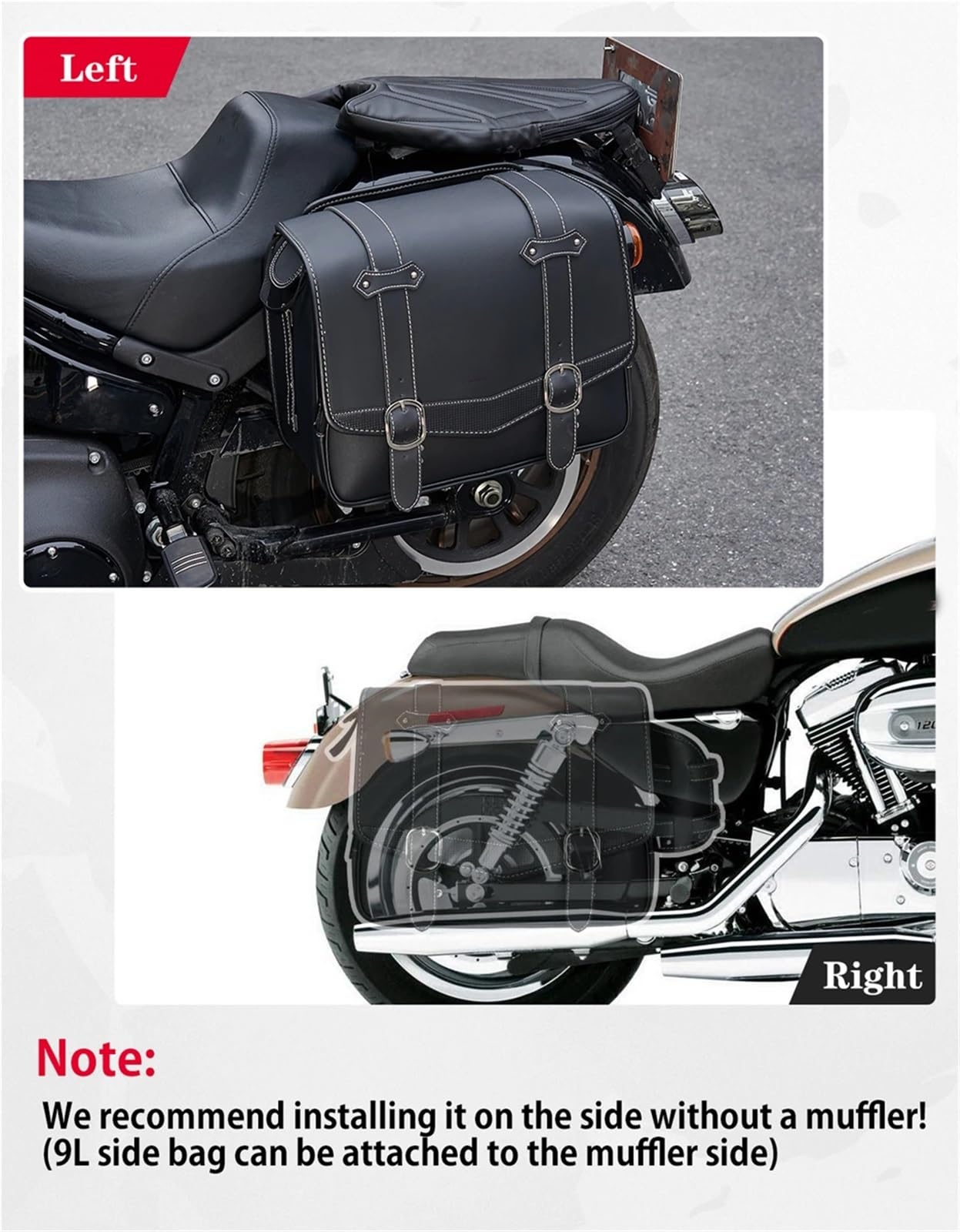 Alforjas Laterales De Cuero Sintético para Motocicleta, 20 L, Impermeables, para SR400 MT-07