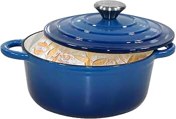 Amazon.co.jp: ふた付きエナメルダッチオーブンポット、2.1クォート