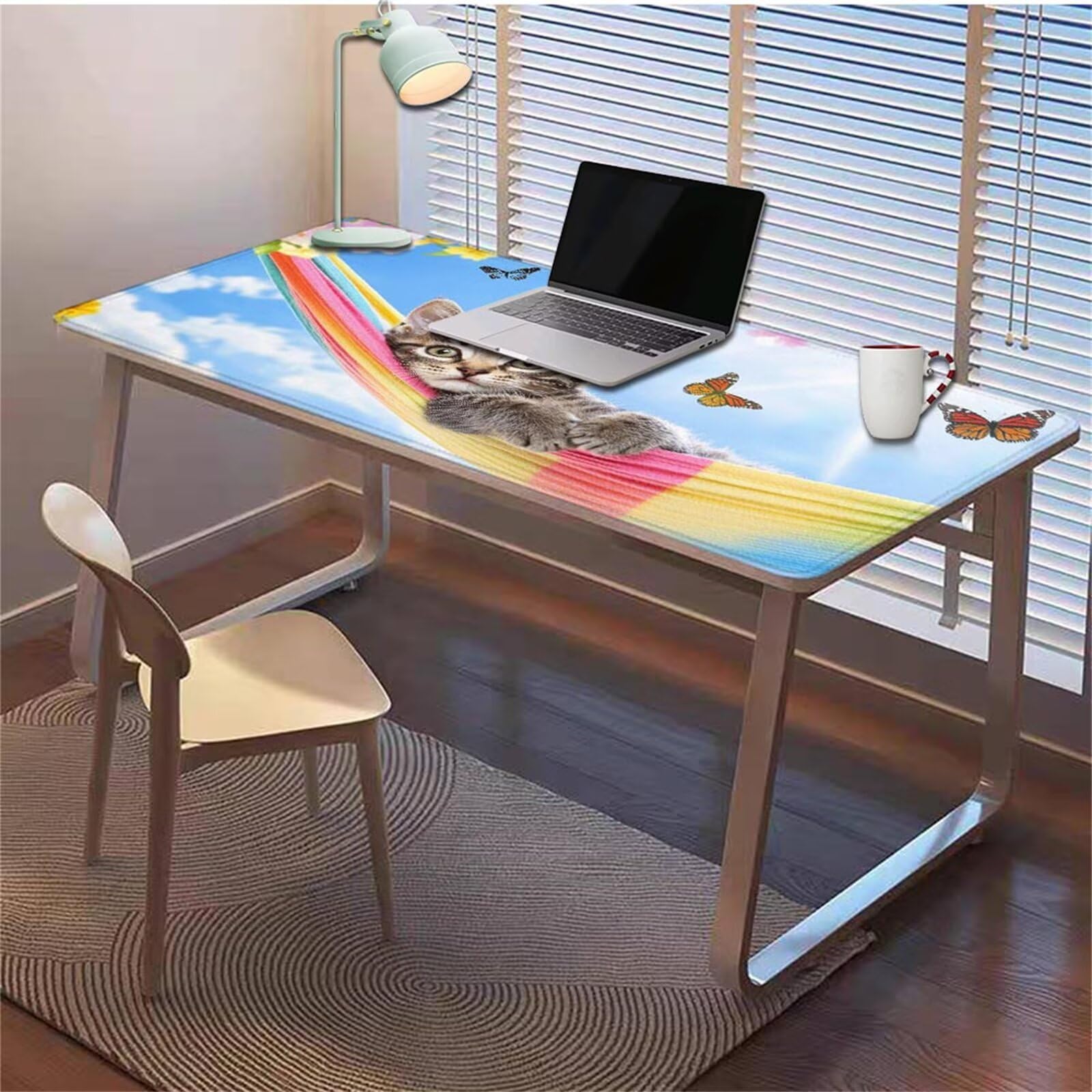 Gamingowa podkładka pod mysz 1200 x 600 x 3 mm, XXL, wodoszczelna, odporna na ścieranie, z przyszytymi krawędziami, niebieska, podkładka na biurko, poprawia prędkość i precyzję pod laptopa, komputera