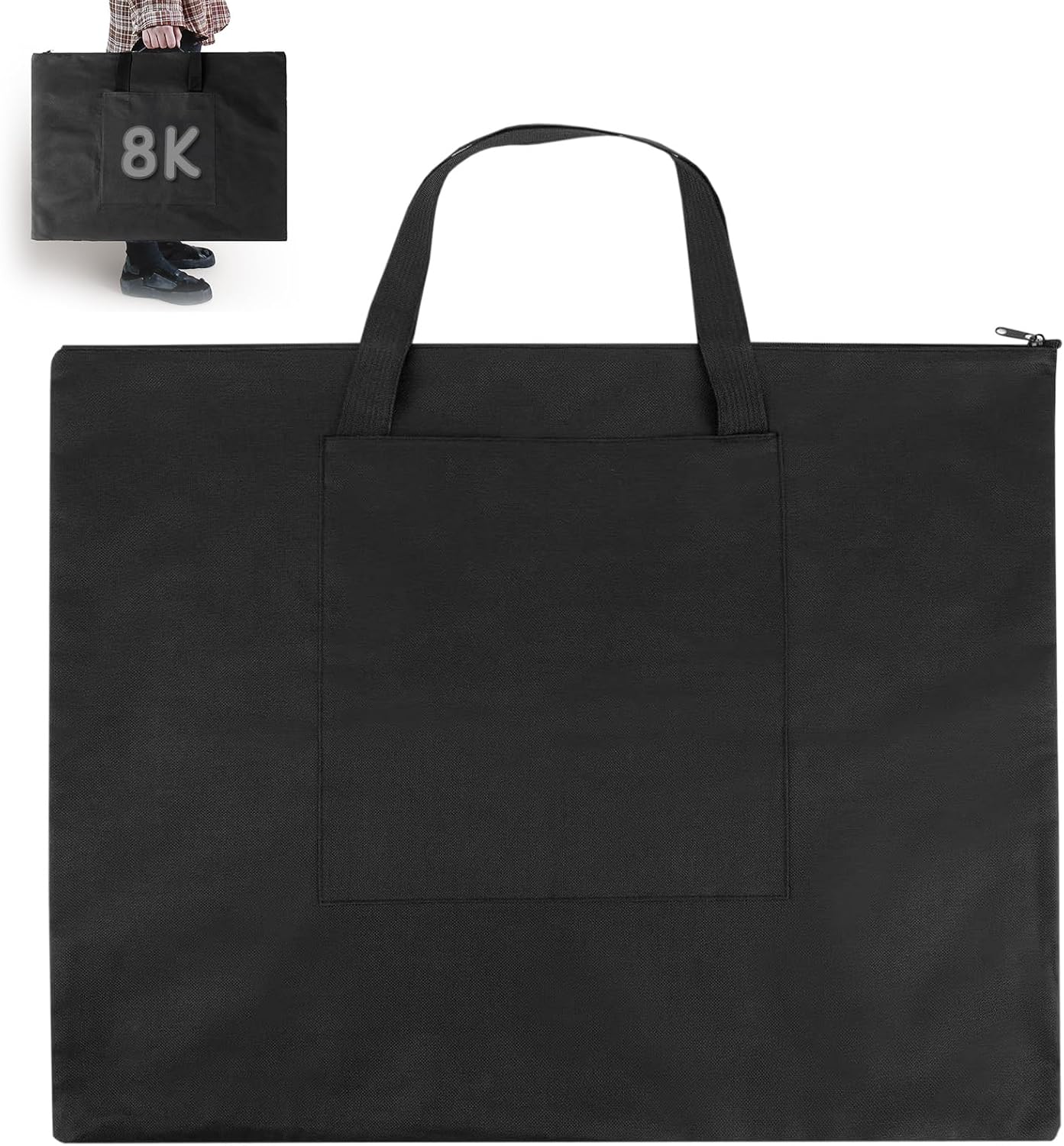 A2 Art Portfolio Case, Artist Carrying Bag,Drawing Sketching Board Tote Bag,Art Painting Case Bag with Handles - Black ,65.5 x 54 cm