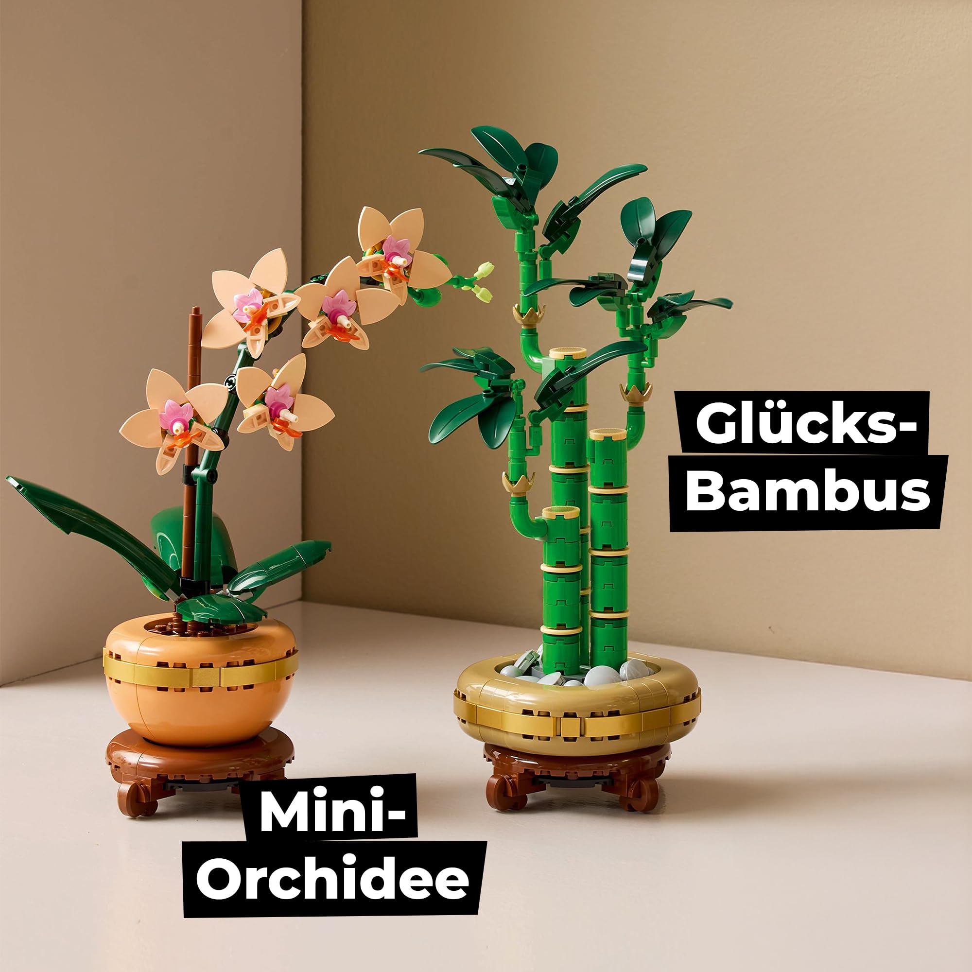 Lego Mini Orchid & Lucky Bamboo: Lego Flowers Novelties Combi - Two Icons Plants as Room Decoration, Botanical Collection, Orchid Flower for Adults (10343, 10344) - Image 2
