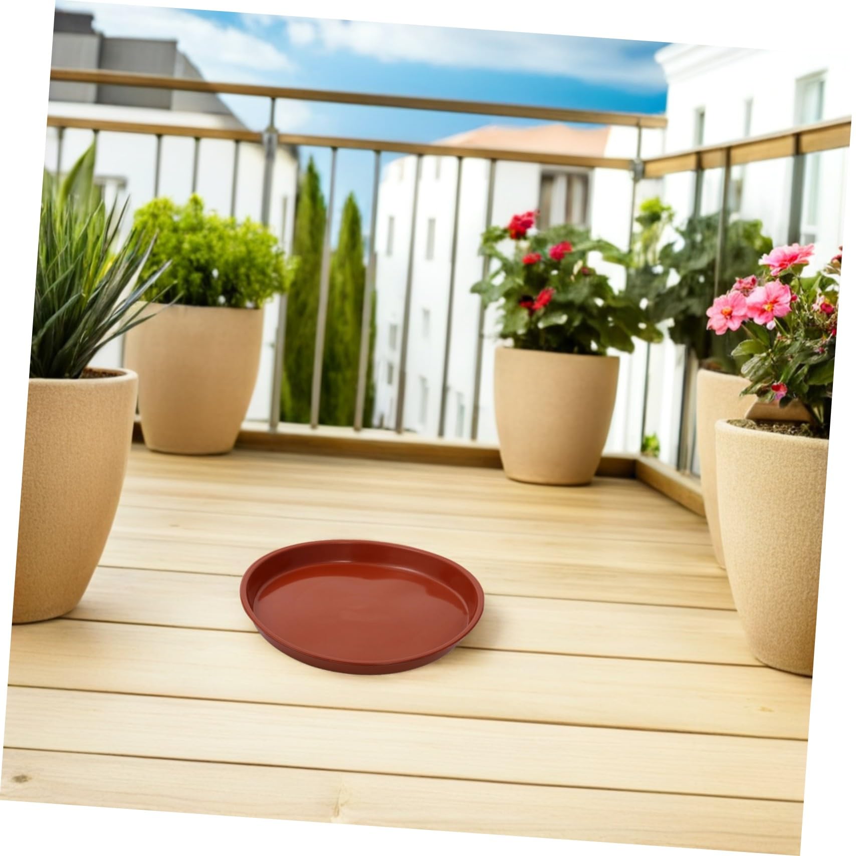 TOYANDONA 25piezas Bandeja para Macetas De Plástico Rojo Colector De Agua para Plantas Platillos Redondos para Bonsáis para Uso El Hogar Oficina y Jardín