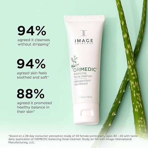 Miniatura 3 de IMAGE Skincare, ORMEDIC Limpiador facial equilibrante de pH, espuma suave e hidratante con aloe vera, 1.7 onzas líquidas