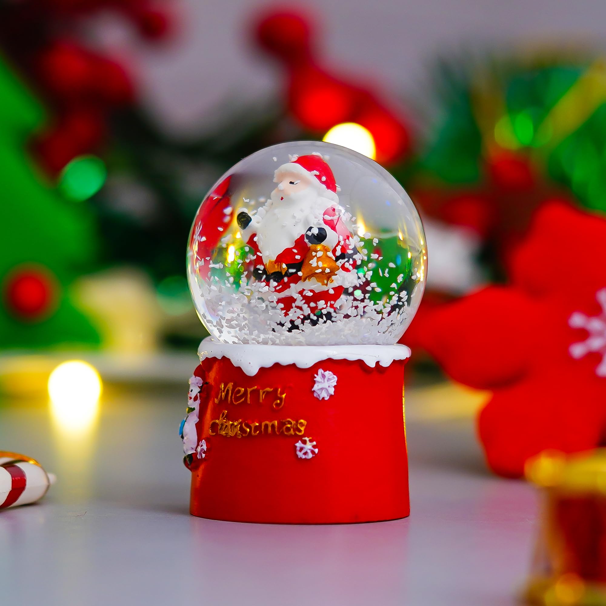 eCraftIndia Merry Christmas Santa Snow Globe | Festive Decorative Water Globe Showpiece for Home, Office & Gifting | Christmas Decoration Item for Table Décor-image-28