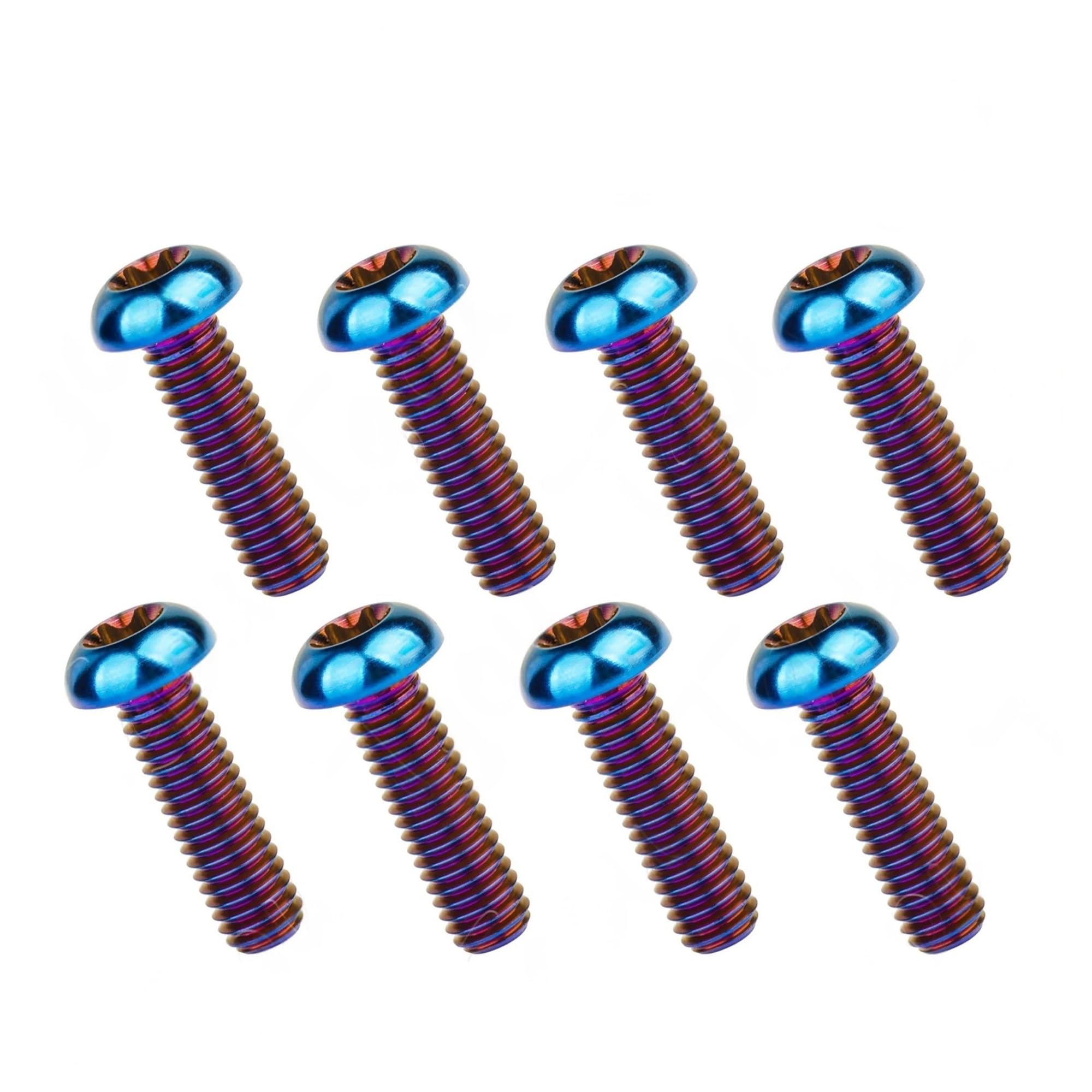 8 bulloni in lega di titanio M6x10/15/20/25/30/35 mm con testa Torx T30 for biciclette e motociclette(Burnt Blue,15MM_M6)