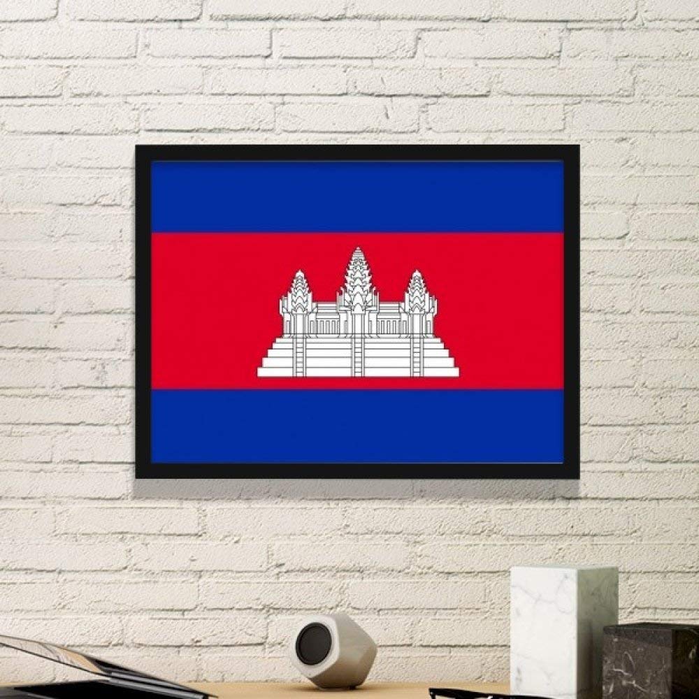 Cadre photo Cambodge avec affiche d'art mural noir petit format motif symbole national