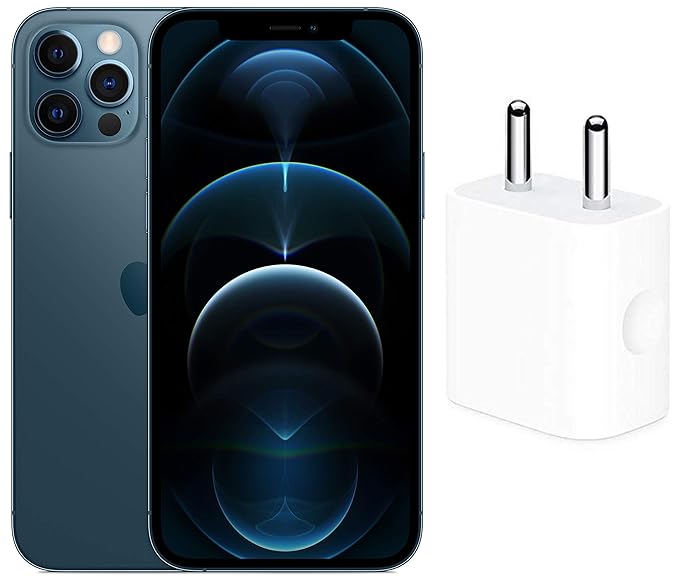 New Apple iPhone 12 Pro (512GB) - Pacific Blue with Apple 20W USB-C Power Adapter