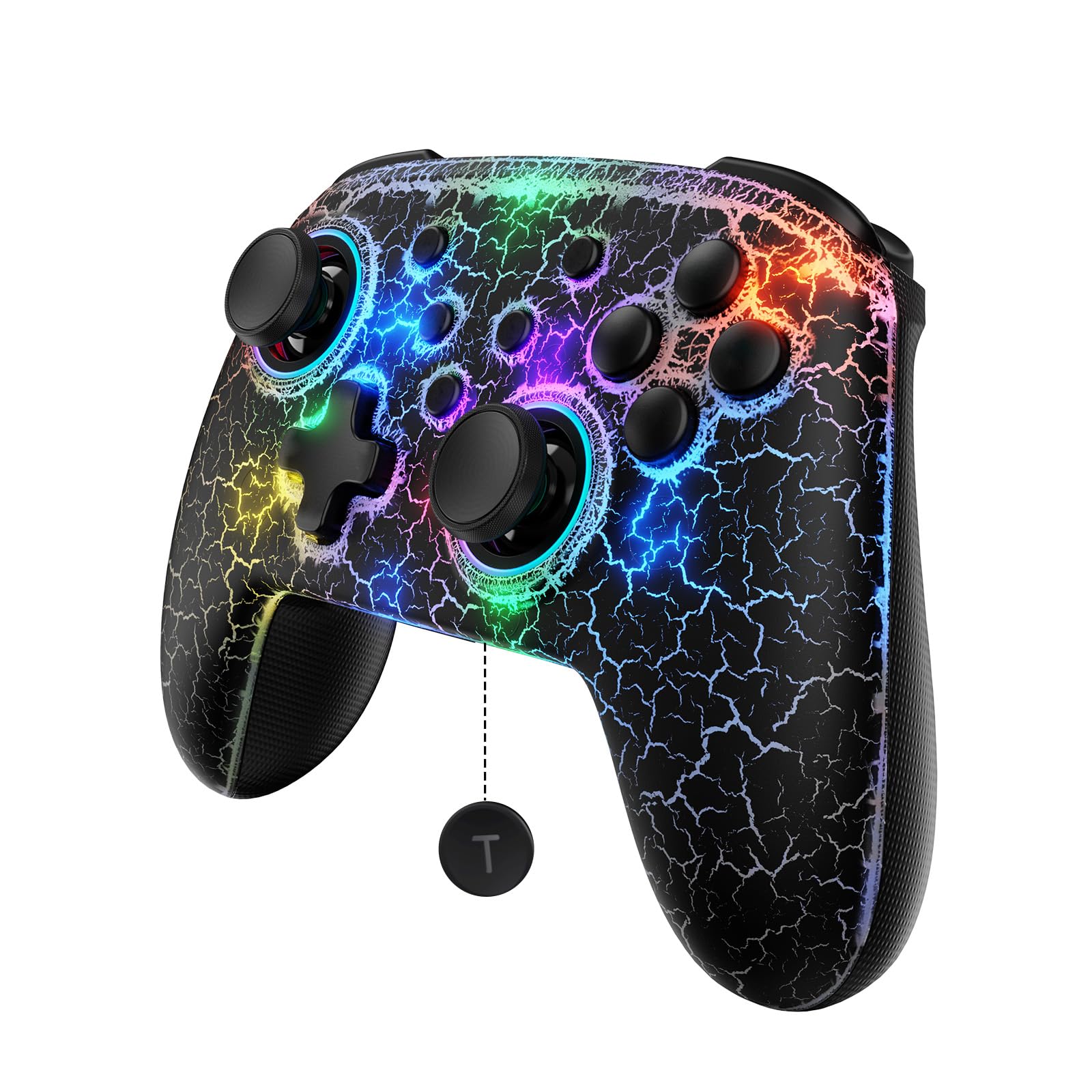 NexiGo Hall Effect Wireless Controller (No Deadzone) for Switch 2 and Switch, Controllers for Nintendo Switch, Bluetooth Switch Controller, Turbo and LED Light (Lightstorm)