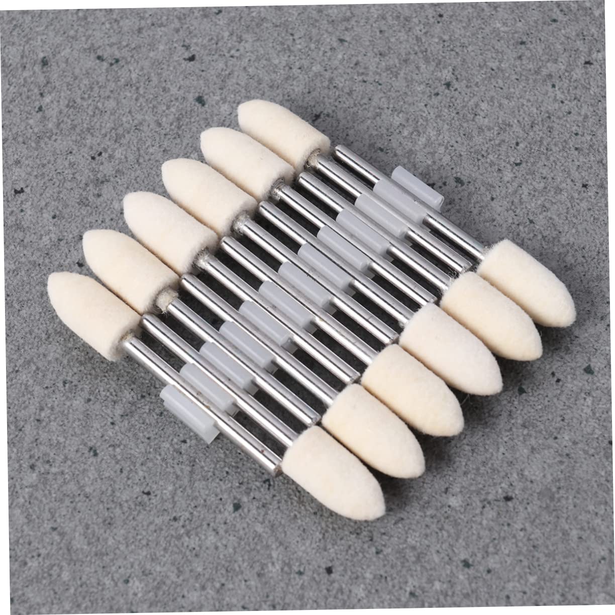 Wool Conical Felt Point Polishing Tool White 12 Pcs for Rotary Drills