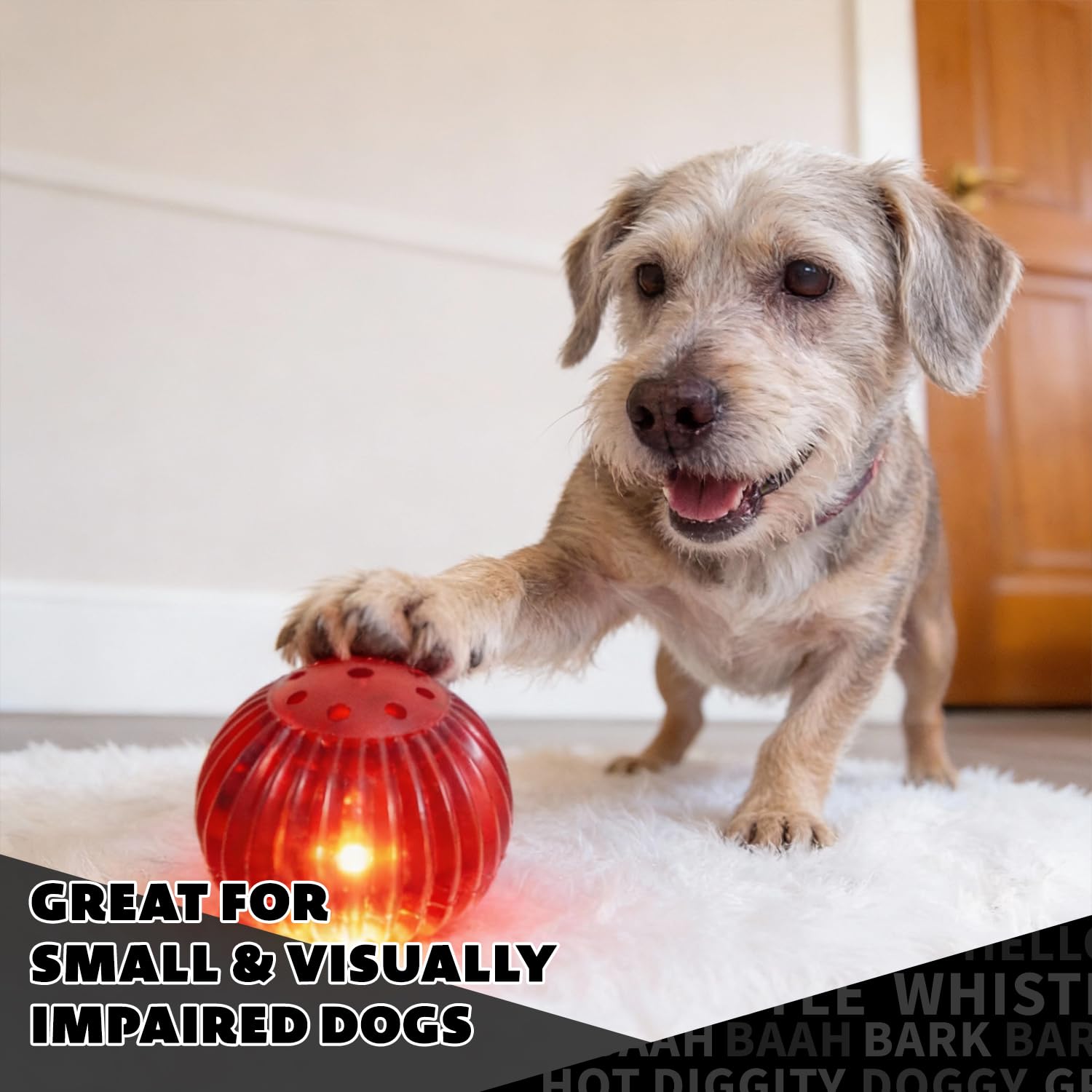 Pet Qwerks Blinky Babble Ball - Juguete Interactivo para Masticar para Perros, Mediano