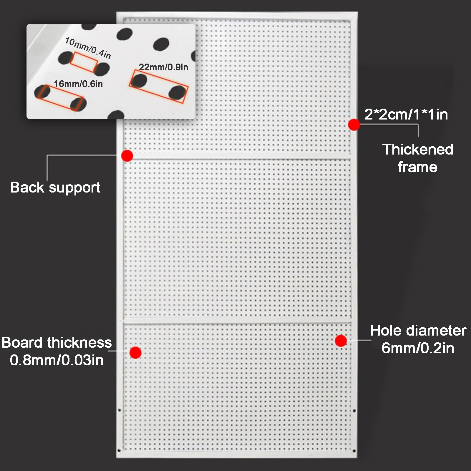 Expositor de Tablero Perforado metálico Negro de pie con 20 Ganchos, Soporte de Doble Cara para supermercado, almacén y Taller - 50 x 100 cm/20 x 39 Pulgadas