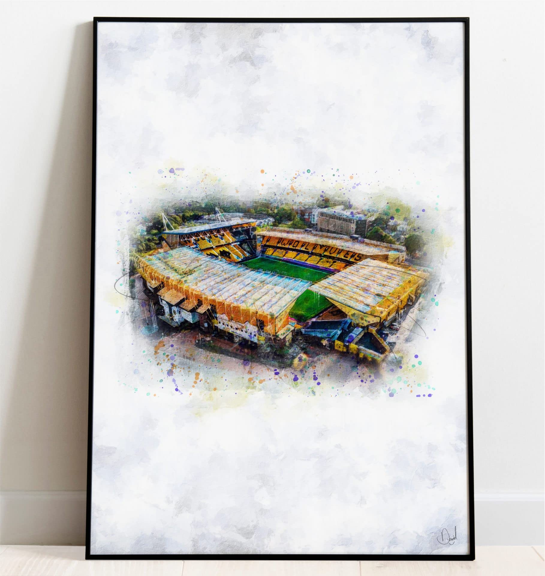 Ultras FC Wolverhampton Wanderers Molineux Stadium Oil Painting Art Print (A4 Giclee Print - Portrait)