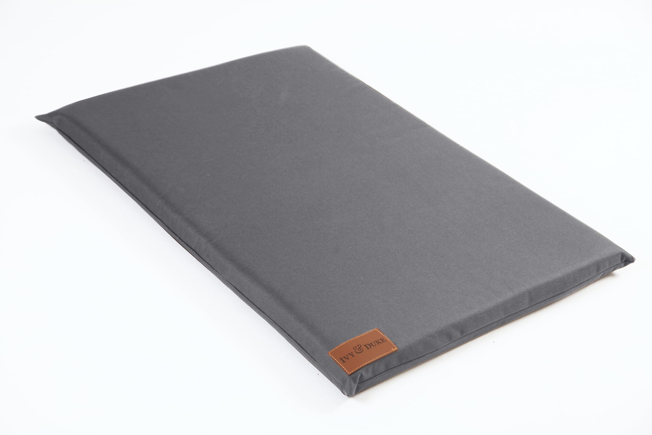 IVY & DUKE Waterproof Travel Dog Bed, Memory Foam Orthopedic Mat, Machine Washable, Handmade in England (Grey, XXS)
