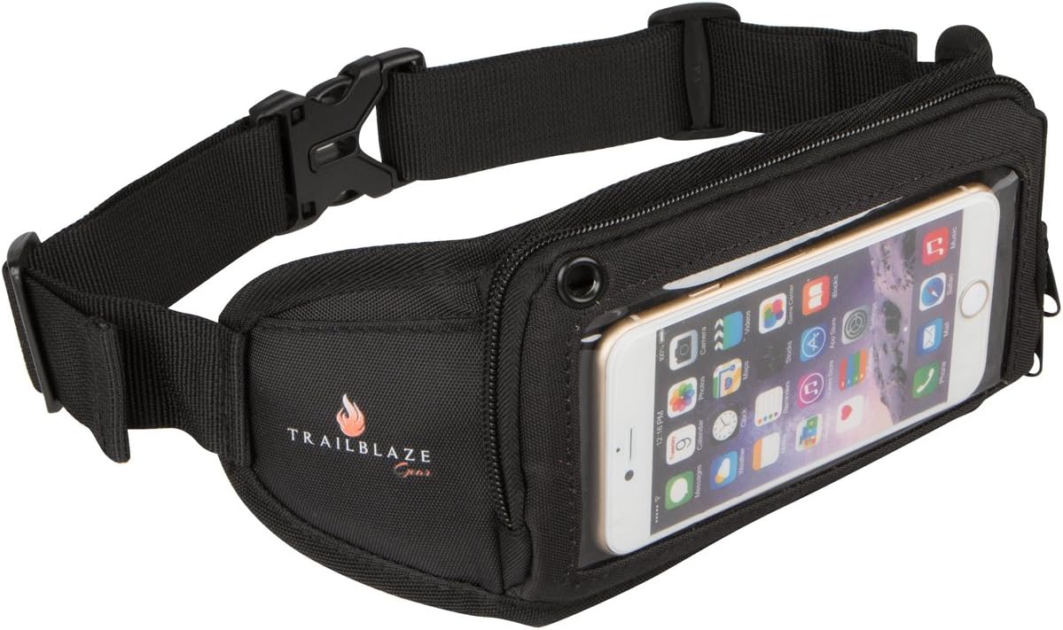Trailblaze Gear Running Belt for Exercise & Travel- Fits Iphone 6/6 Plus and Android Smartphones - Touch Screen Compatible - Free 100 Running Tips Ebook