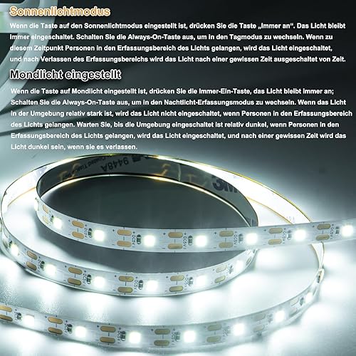 Miniatura 3 de Tira de luces LED con sensor de movimiento, funciona con pilas, tira de luces LED de 13.2 pies6.6 pies, activadas por movimiento, alimentadas por