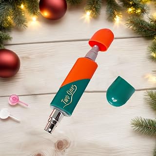 2 in 1 Dual Head Perfume Atomizer,Mini Portable Perfume & Breath Spray,Refillable Travel Spray Bottle for Handbag Airplane Essentials,Christmas Gift(Green+Orange)