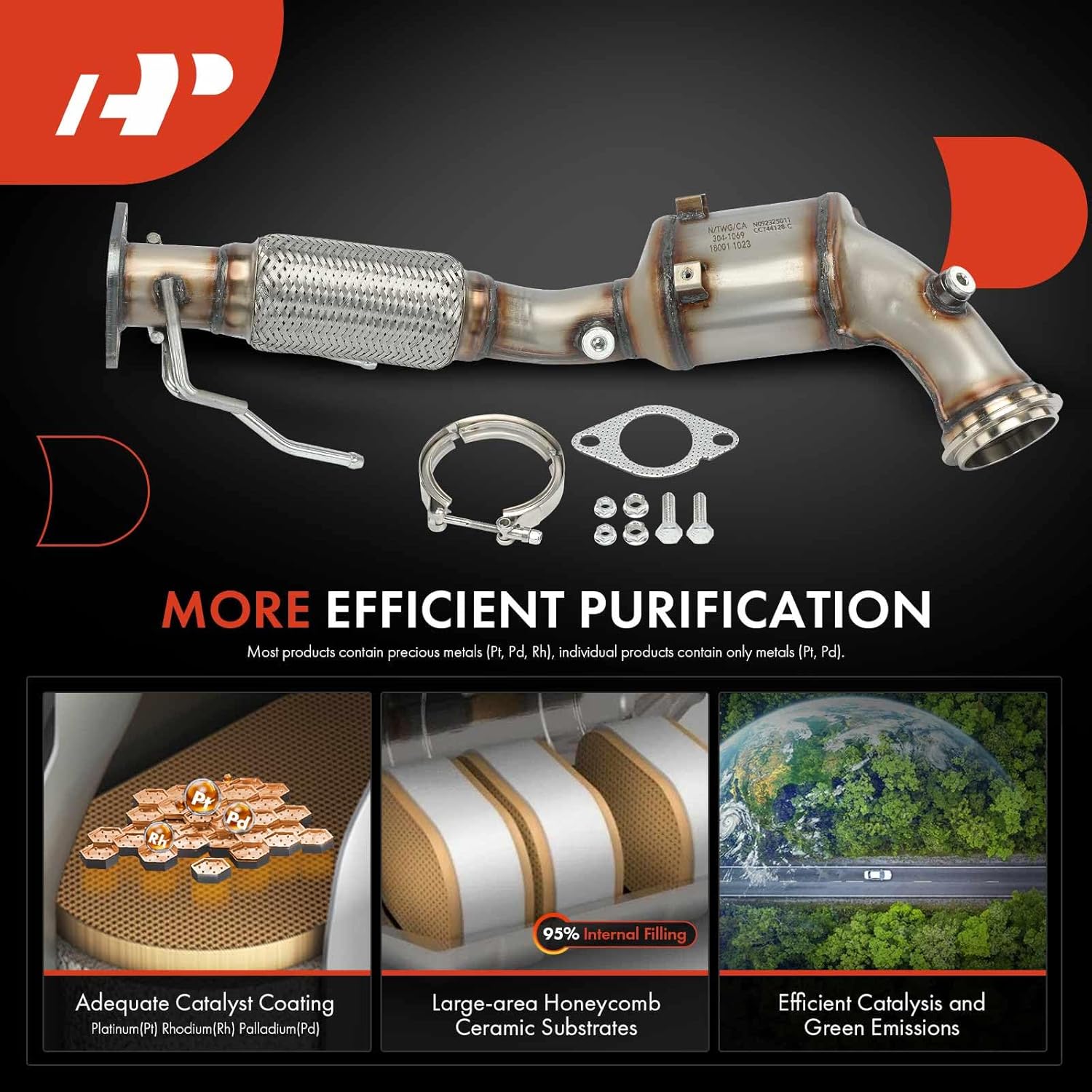 A-Premium Front Catalytic Converter Kit Direct-Fit Compatible with Ford Fusion & Lincoln MKZ, 2013 2014 2015 2016, 2.0L, EPA Compliant