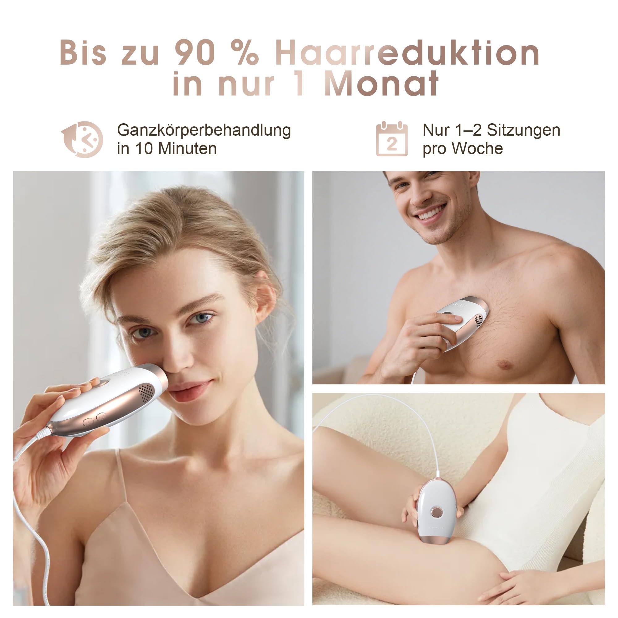 Effiziente IPL Haarentfernung für Zuhause: TZWM mit 6J/cm² Turbo & Eiskühlung - 5 Stufen, 0,5s Blitz, Leise - Sichtbare Reduktion in 4 Wochen - Perfekt für Berufstätige und Studenten - Als Geschenk