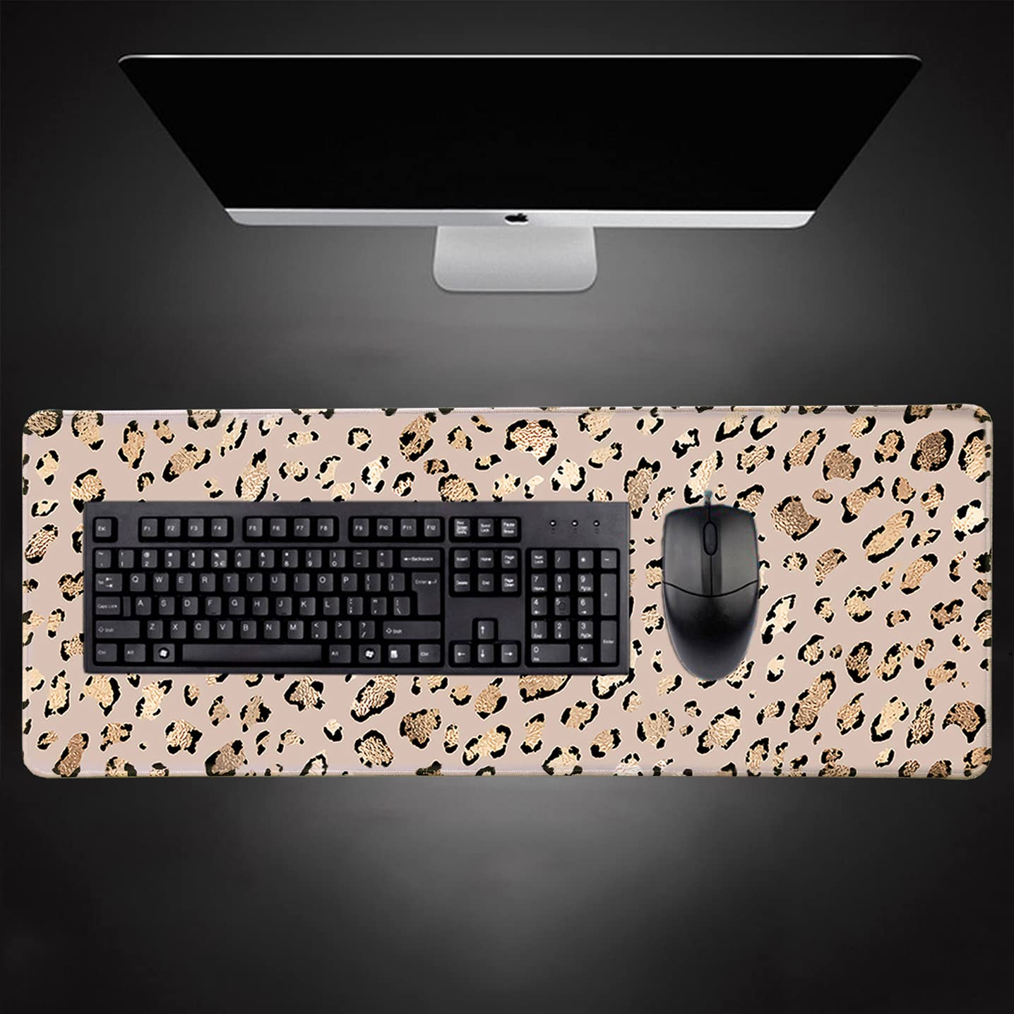 Grand Tapis De Souris Gaming HUOCAIREN 80x30cm : Turquoise Et Marbre Pour Bureau De Rêve (femmes, Gamers)