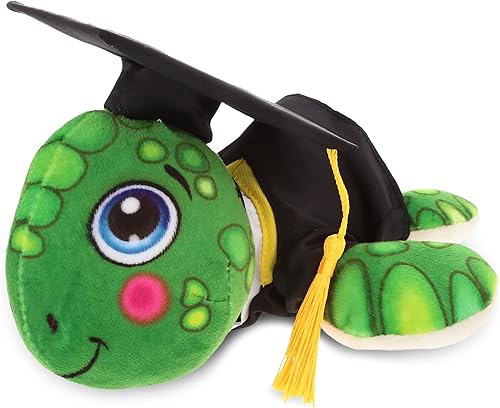 DolliBu Animal de peluche de tortuga marina verde de graduación, regalo de graduación para niños y niñas, juguete de tortuga de graduación con